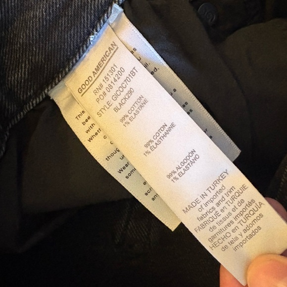 NWT Good American Black Ripped Jeans - Picture 5 of 5